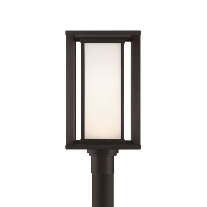 Paxton LED Outdoor Post Lantern in Black w/ Frosted Glass 39652