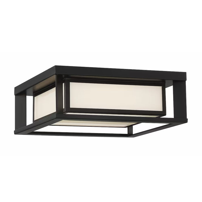 Paxton LED Outdoor Flush Mount Ceiling Light in Black 39653