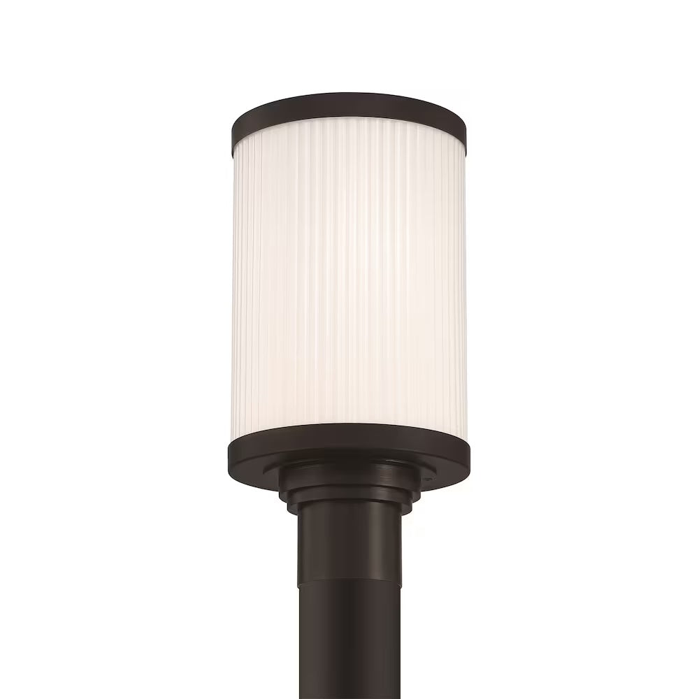 Massey LED Outdoor Post Mount Lantern in Black 39666