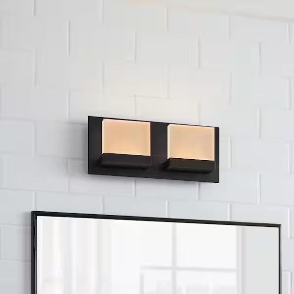 Alberson 2-Light LED Bathroom Vanity Light in Matte Black