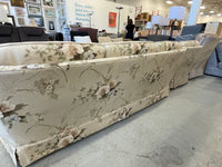 3-seat Sofa in Tan, Green and Brown Floral Print Fabric