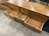 Vintage 9-Drawer Oak Wood Dresser