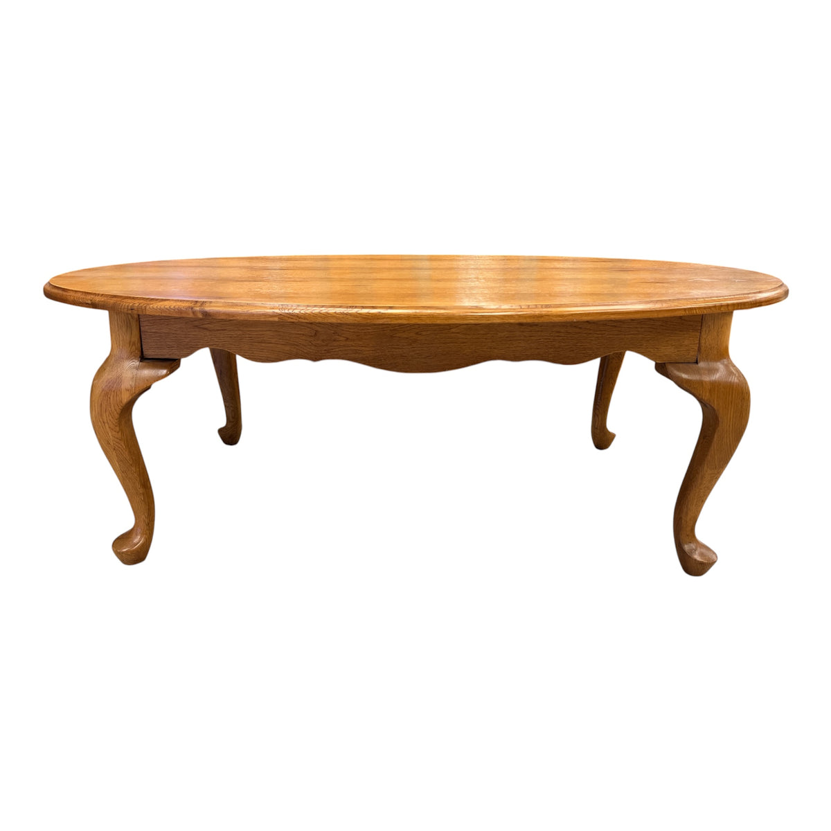 Oak Toned Oval Coffee Table