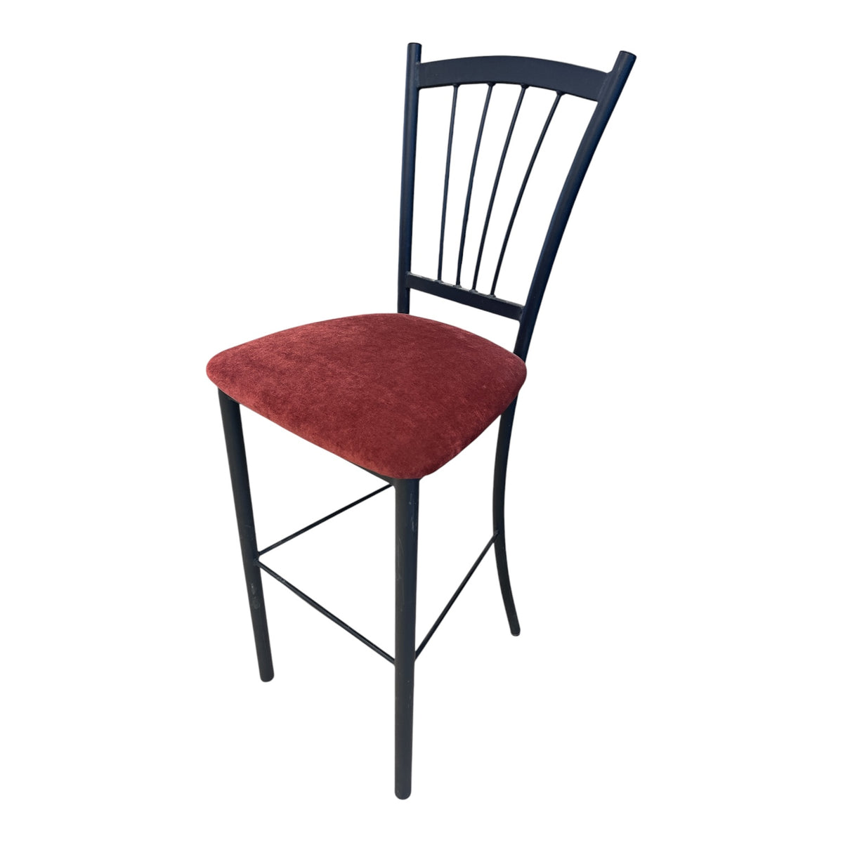 Modern Metal Counter Height Stools w/ Upholstered Seats (Set of 4)