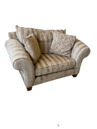 Armchair with Rolled Arms & Patterned Upholstery