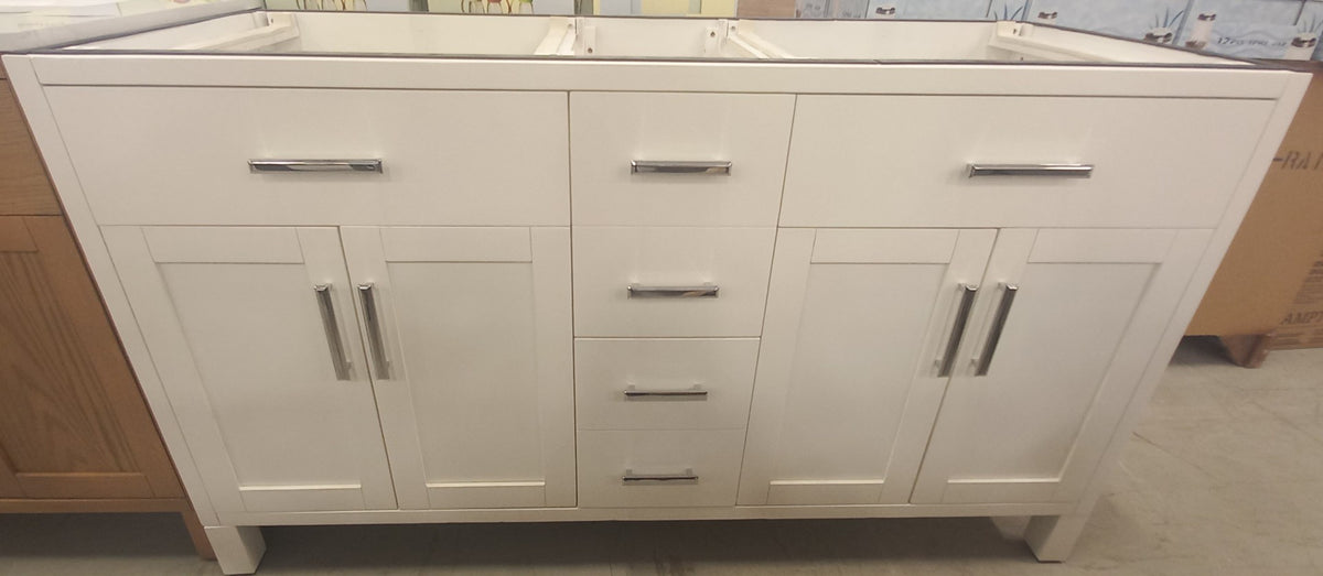 Spa Bathe Kate II 59-in High Reflective White Double Vanity