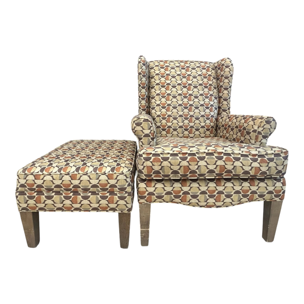 Charlotte Wing Back Chair & Ottoman Set