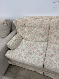 Cream Floral 3-Seater Sofa