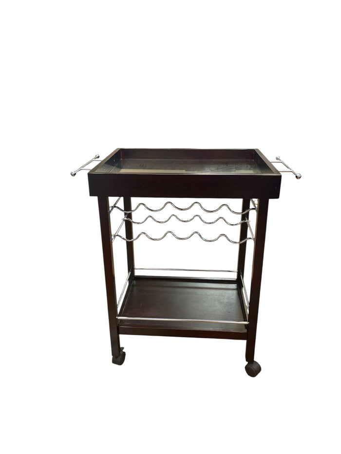 Dark Wood Wine Cart