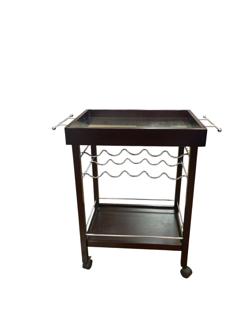 Dark Wood Wine Cart