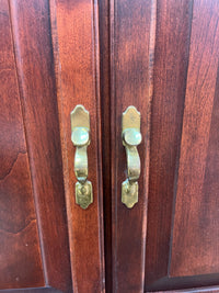 Mahogany Finish Dresser With Brass Hardware