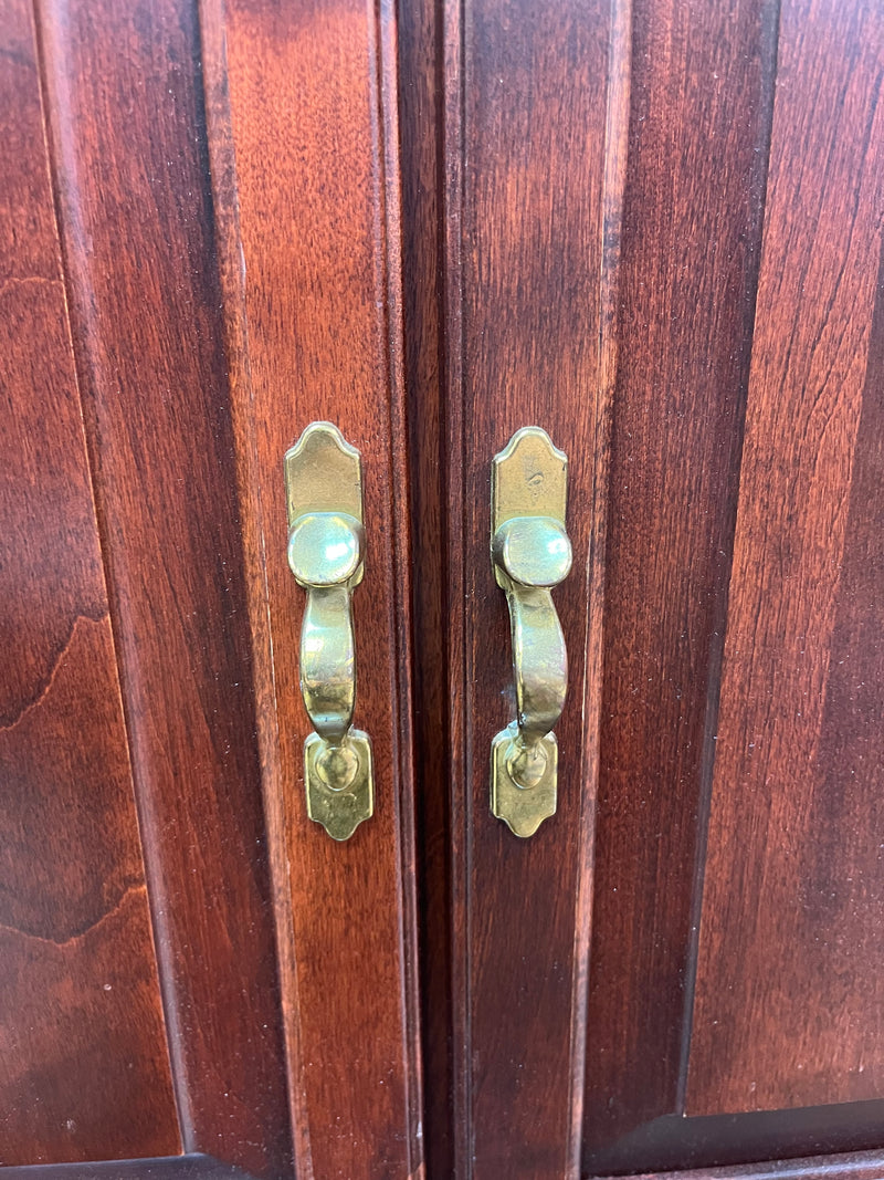 Mahogany Finish Dresser With Brass Hardware