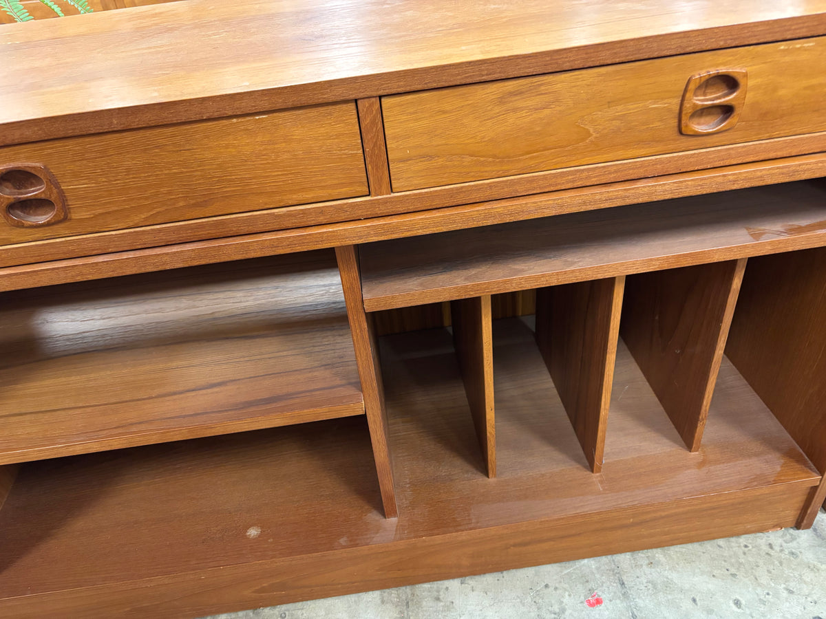 Vintage Teak Expandable Storage Cabinet