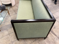 Modern Light Green and Dark Wood Sofa