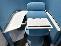 Blue Office Cubicles + foot stool