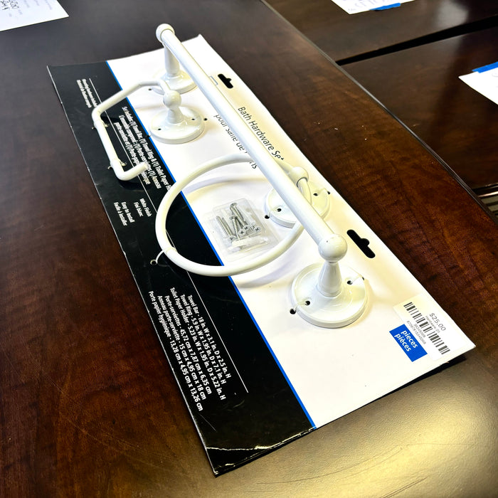 3-Piece Bathroom Hardware Set in White Finish