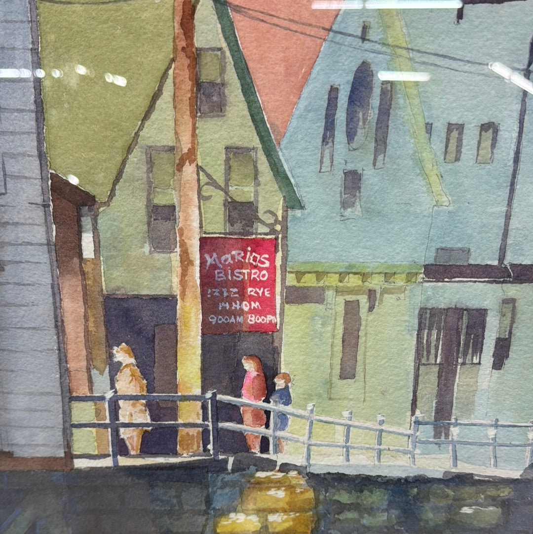 Mario's Bistro by the Waterfront - Watercolour by Ian Stewart