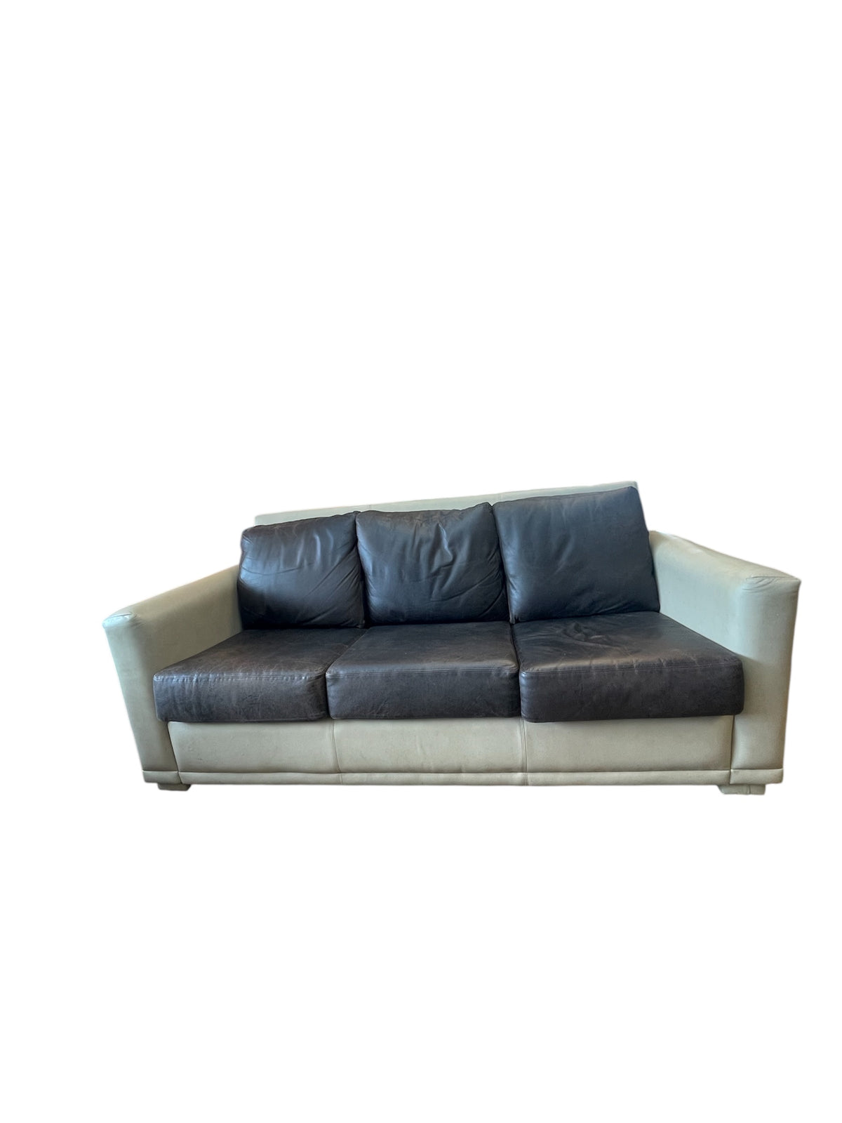 2-Tone Faux Leather 3-Seater Sofa