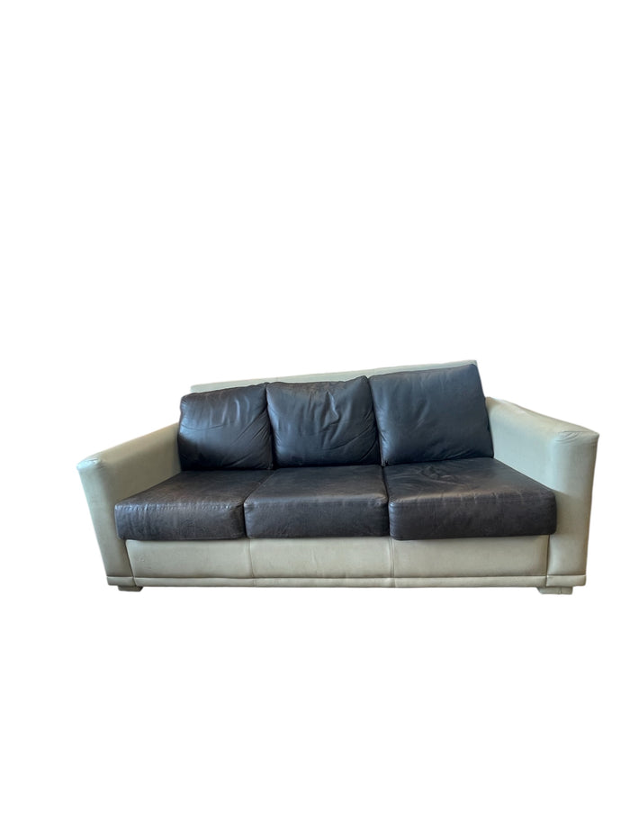 2-Tone Faux Leather 3-Seater Sofa