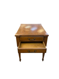 Solid Wood 2-Drawer Side Table