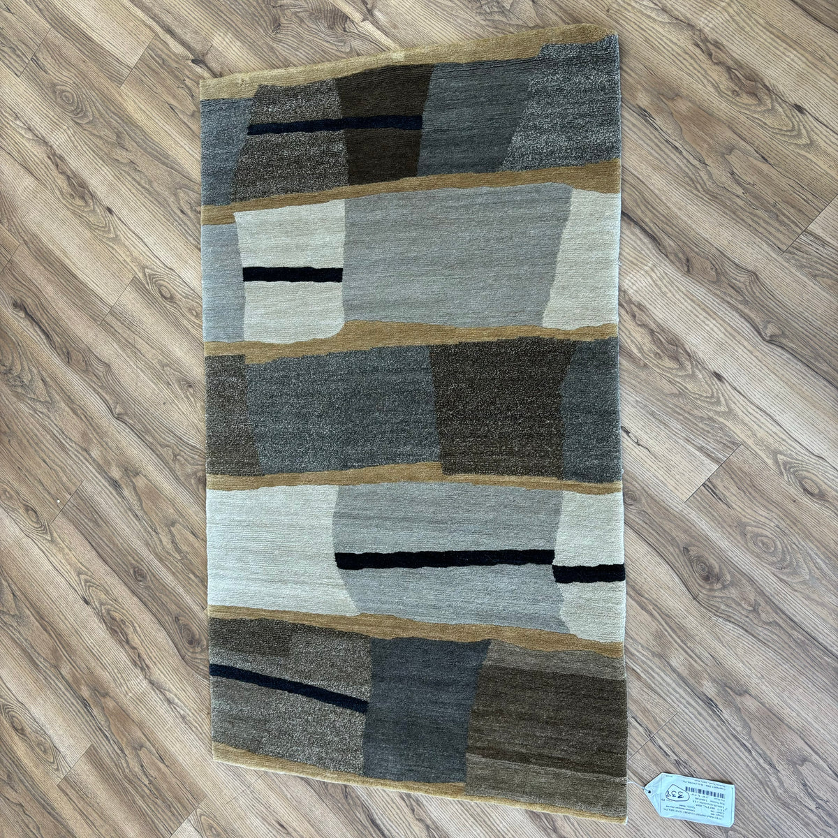3x5-ft Taba Blackstone Rug, 100% Wool, 2-0047301