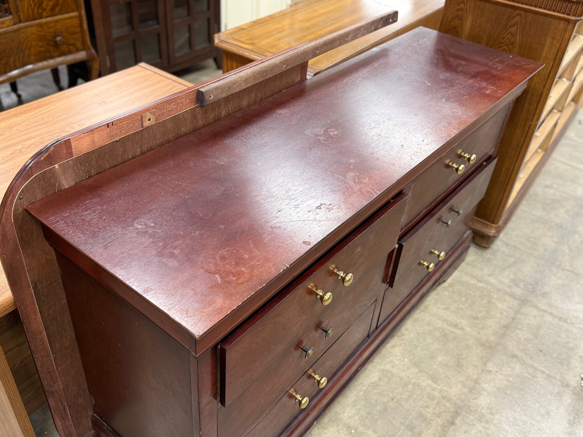 Mahogany Brown Dresser w/ Mirror