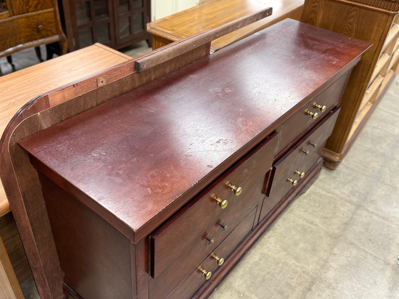 Mahogany Brown Dresser w/ Mirror