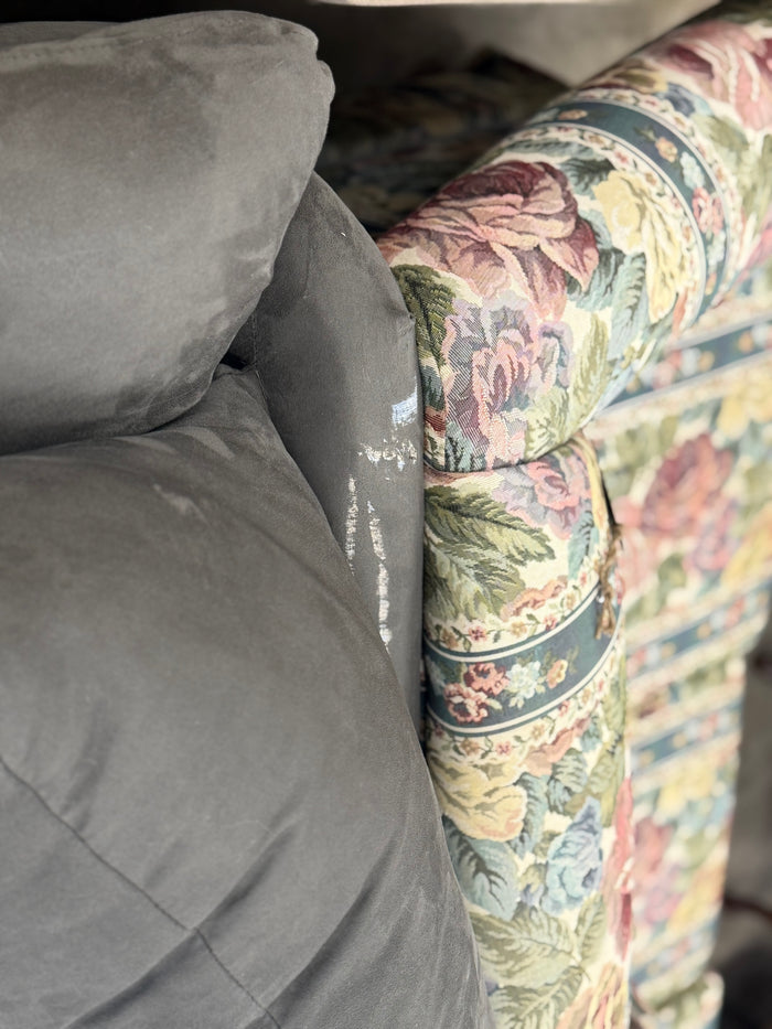 Dark Grey 3-Seater Upholstered Sofa