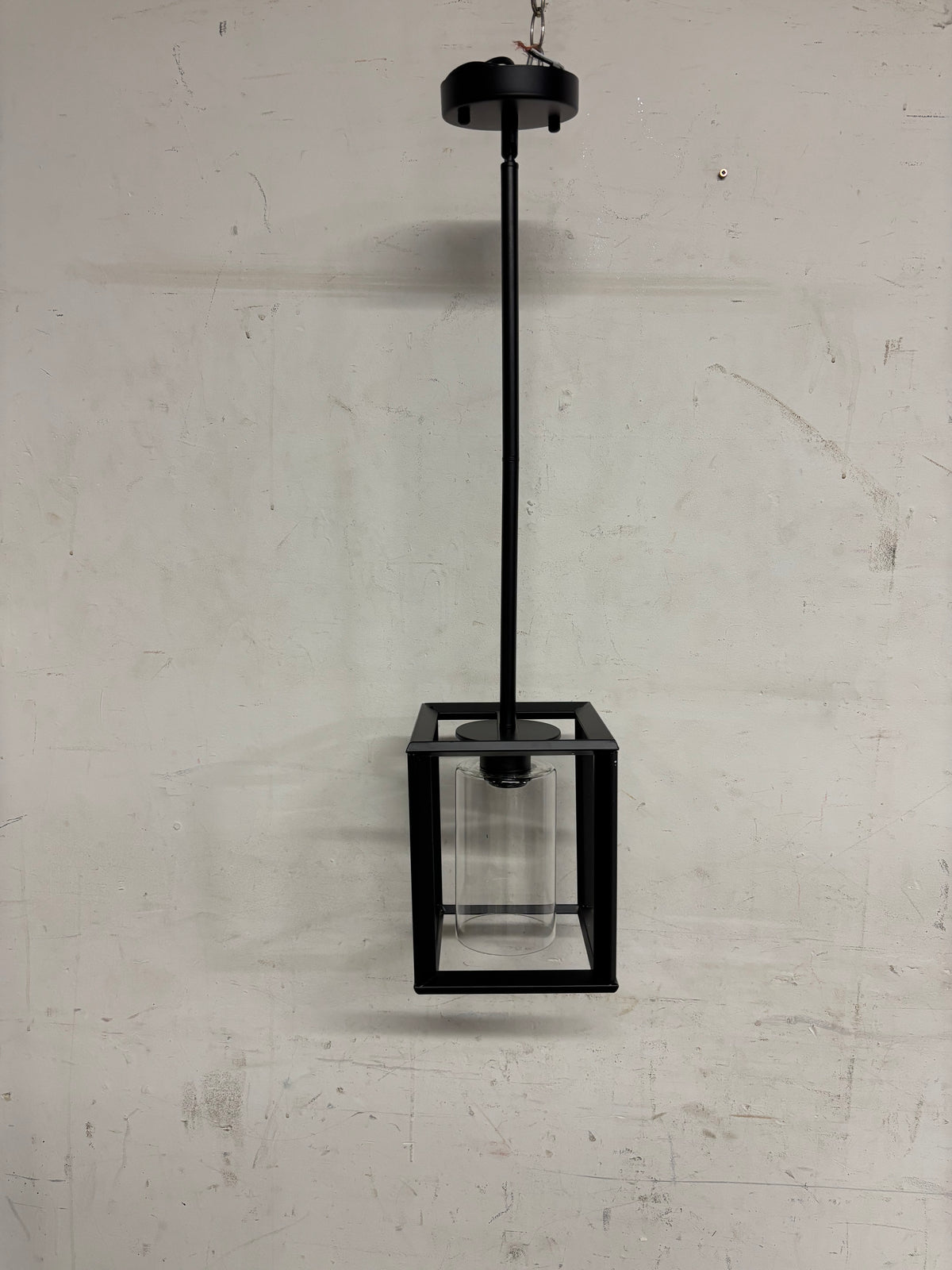 Black Matte Square Pendant Light