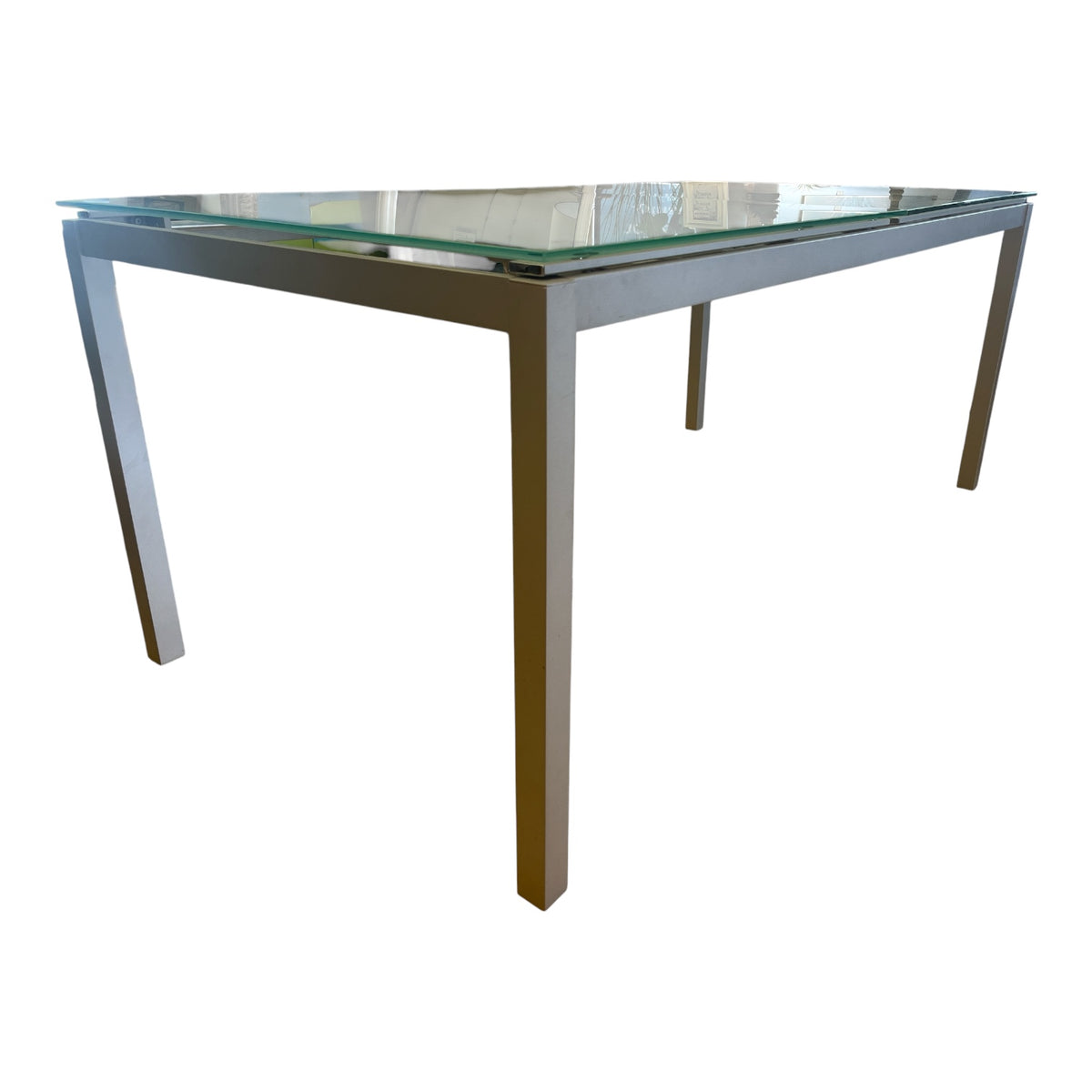 Contemporary Dining Table With Metal Base