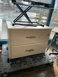 Fire-Resistant 2-Drawer Filing Cabinet in White, 29" Tall, Anti-Rust Heavy-Gauge Steel