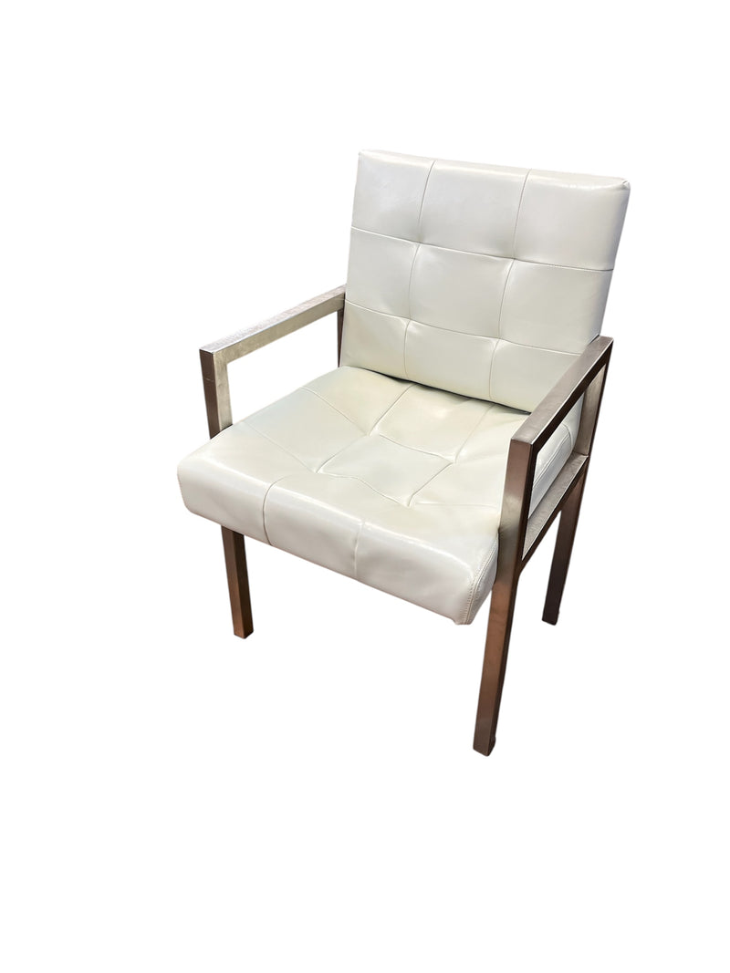 White Faux Leather Accent Chair