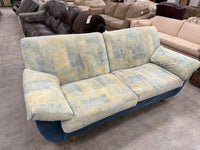 Mid-Century Blue & Yellow Abstract Modern Styled Sofa