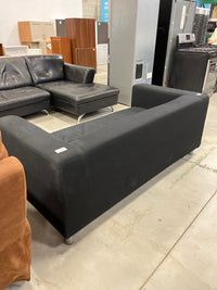 72"W Black Fabric Sofa