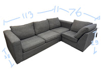 Gray 3- Piece Sectional Sofa