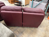 Burgundy Leather Loveseat Sofa