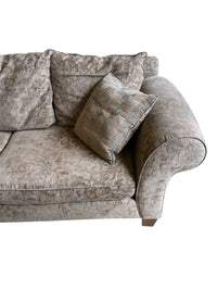Patterned Upholstered Sofa With Rolled Arms