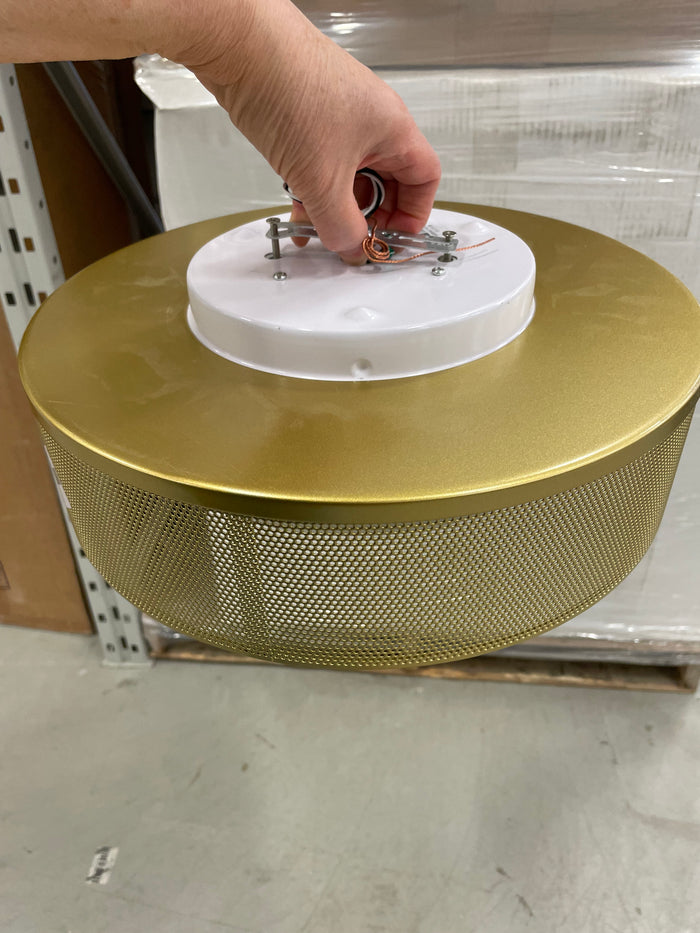 Brass Mesh Semiflush Ceiling Lamp