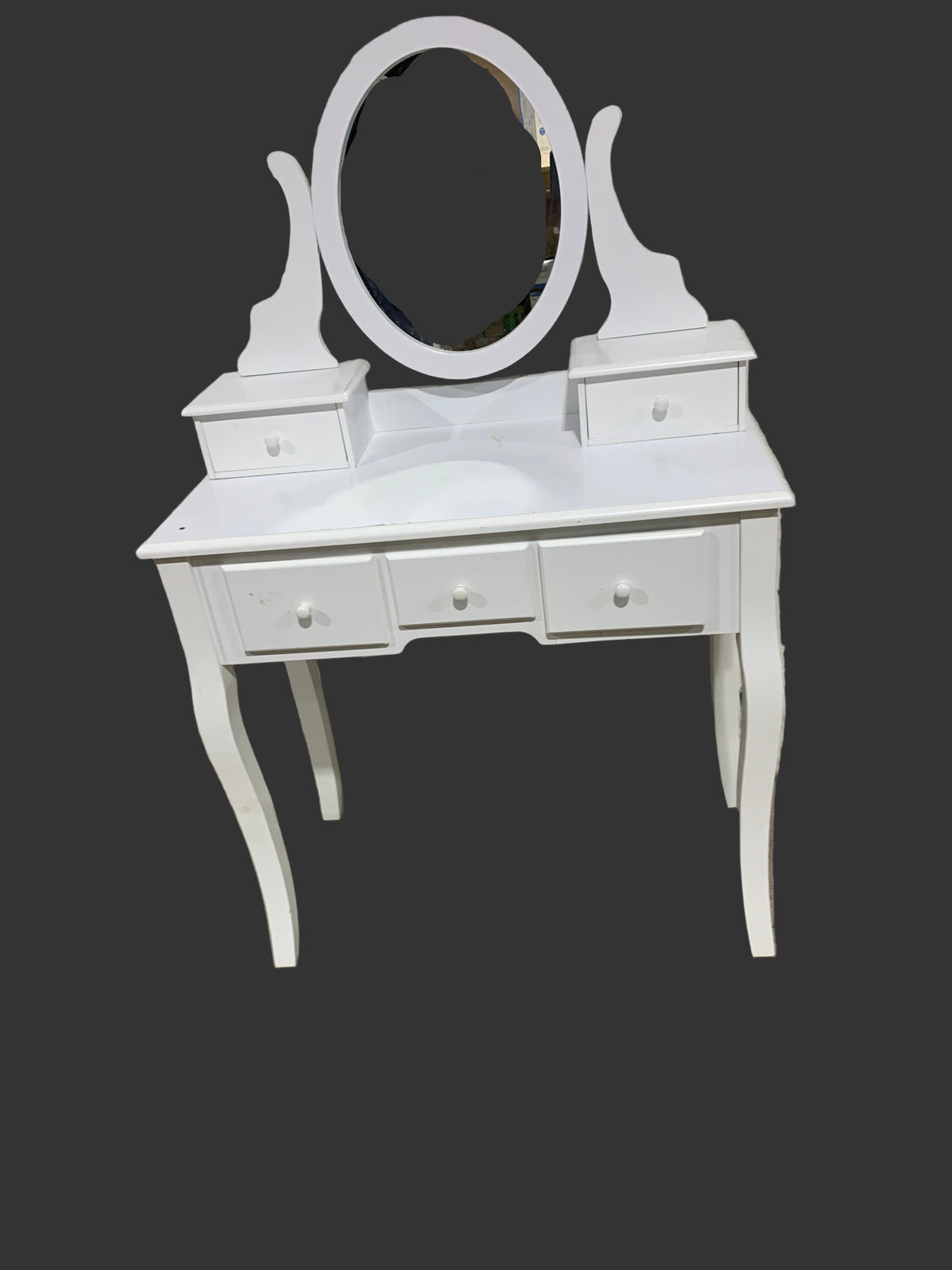 White Vanity with Mirror