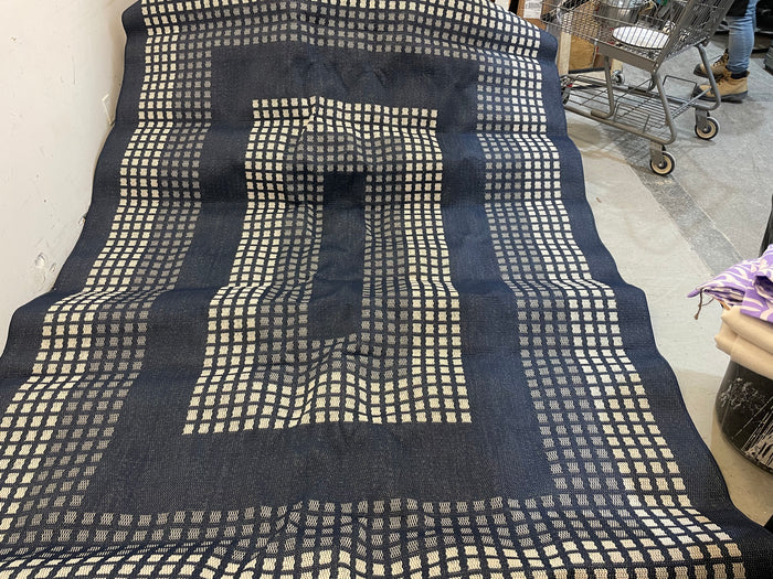 Hampton Bay Navy and White Area Rug - 7 ft 7 in x 10 ft x 10 in