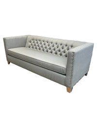 Modern Gray Fabric Tuxedo Sofa
