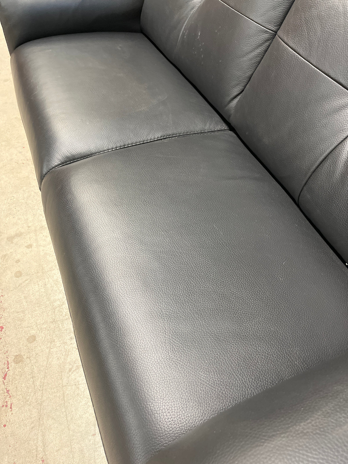 63 inch Black Leather Loveseat Sofa*