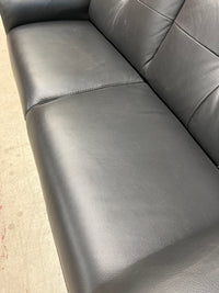 63 inch Black Leather Loveseat Sofa*
