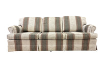 Olive and Beige Floral Pattern Three Seater