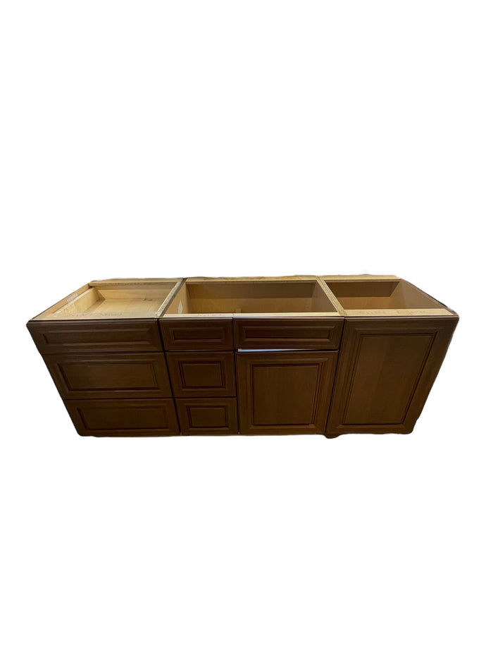 Solid Wood Lower Kitchen Cabinets - 3 Pieces