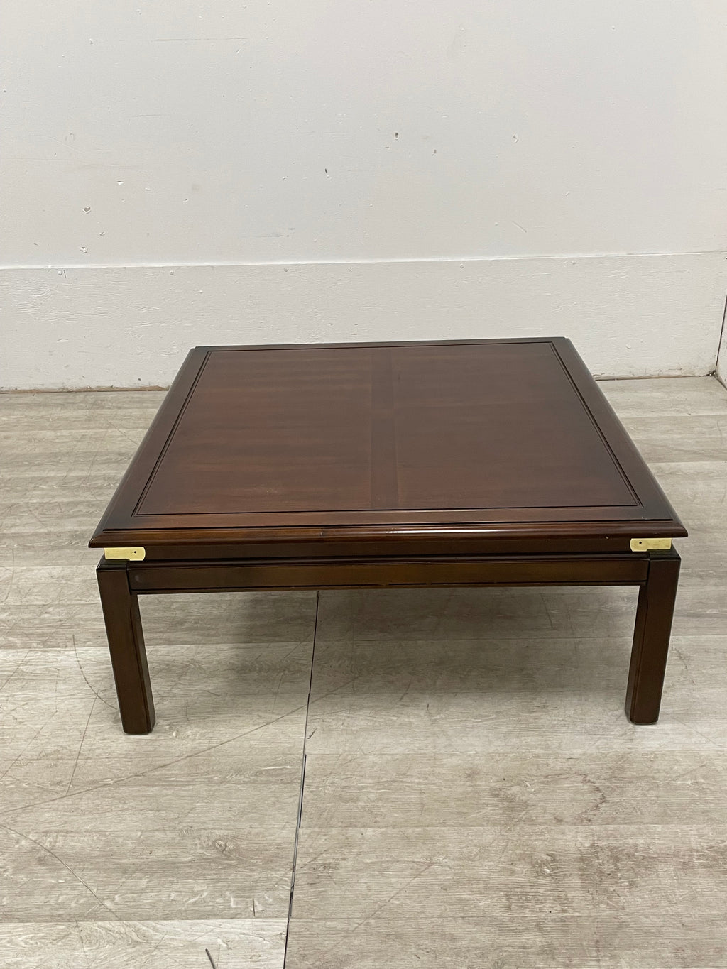 Square Dark Wood Coffee Table