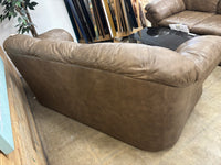 Beige Leather 3-Seater Sofa