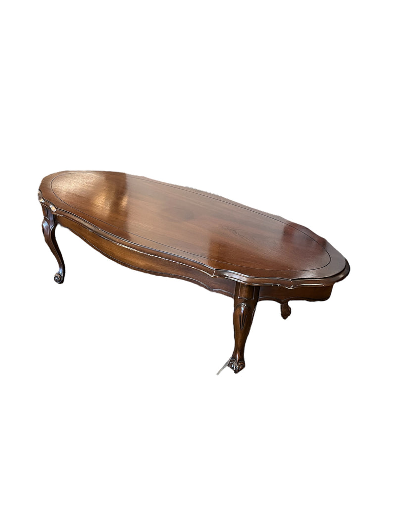 Wooden Coffee Table With Carved Design