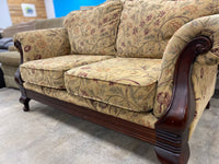 Tan Floral Loveseat