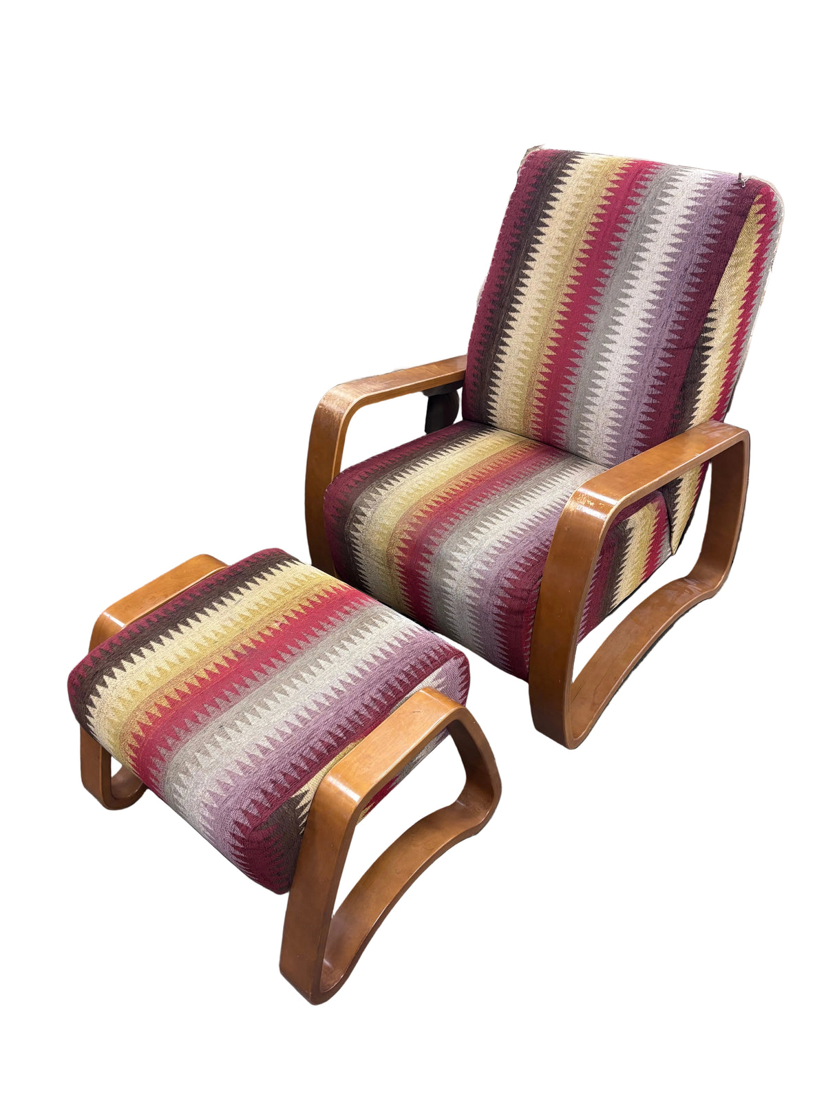 Mid Century Modern Striped Armchair